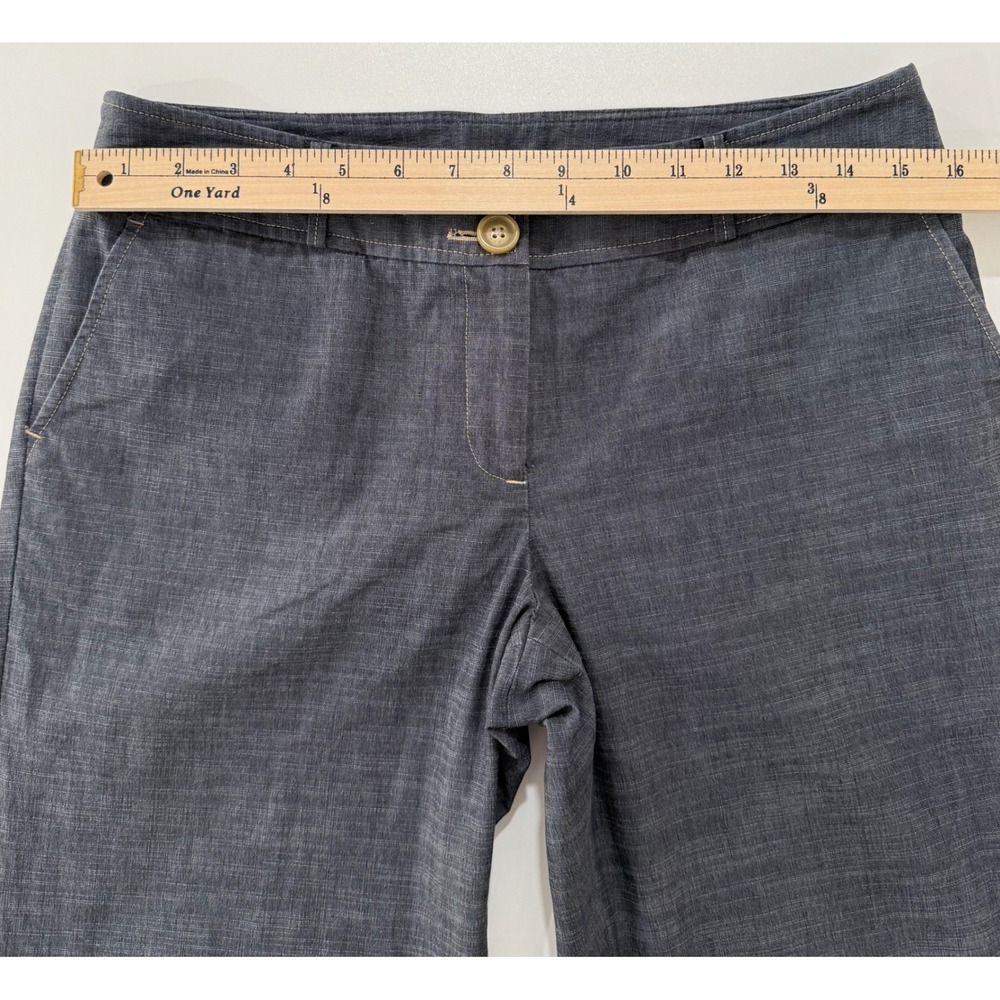 Rafaella Petites Heathered Denim Lightweight Wide Leg Trousers Size 10P W409 - Picture 5 of 9